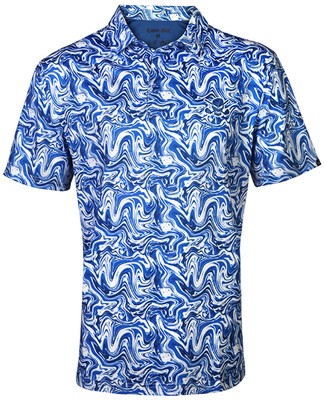 Tattoo Golf Mens Blue Stryker Cool-Stretch Golf Shirt