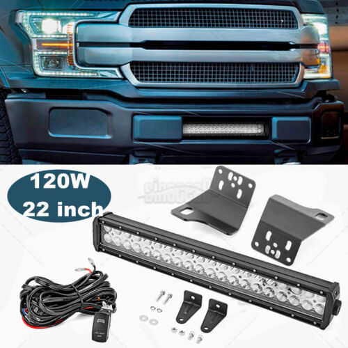 22" 120W LED Light Bar Flood Spot Combo For 2018-2019 2020 Ford F150 - Picture 1 of 7