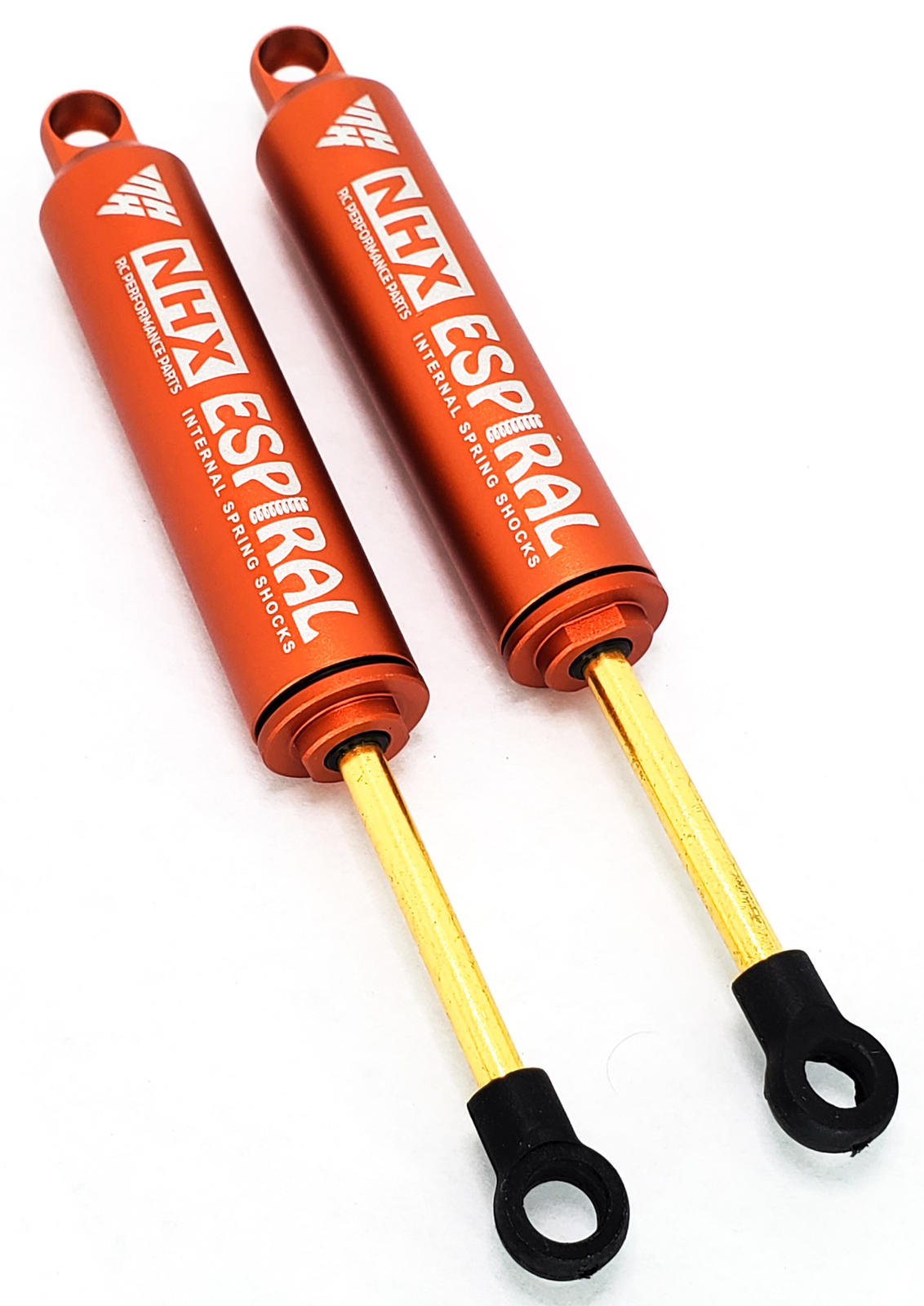 Internal Spring Shocks NHX RC 100mm Espiral Two Stage Internal Spring Damper Shocks (2) Orange ...