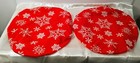 Ideaworks Snowflake Stretchable Seat Covers Set of 2 Red & White Elasticized