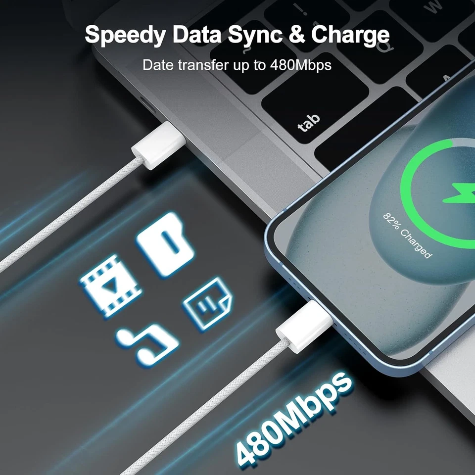 Wholesale For iPhone 15 16 ProMax Plus USB-C Cable Fast Charger Type C Data Cord - Image 4 of 4