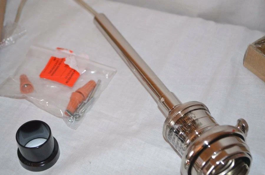 全新带盒 Pottery Barn 吊坠可调节杆套件镍饰面 — 第 3/4 张图片