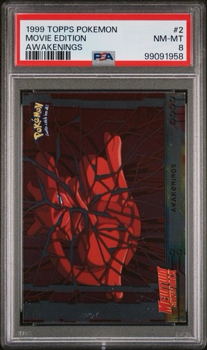 PSA 8 casi nuevo-como nuevo Mewtwo Awakenings 1999 TOPPS edición de película Pokémon tarjeta de lámina #2 - Imagen 1 de 3