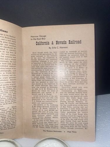 Vtg 1958 Calif. & Nevada East Buy Railroad Western Railroader by Erle C. Hanson - Picture 4 of 13