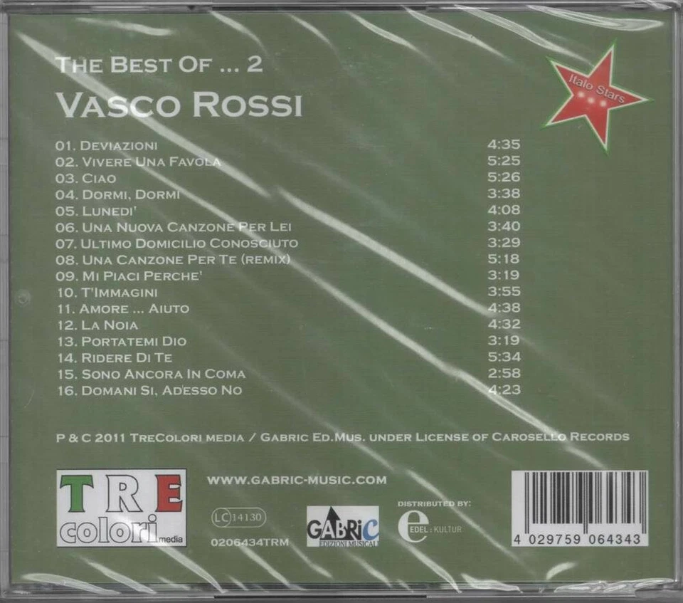 Vasco Rossi The Best Of Vol. 2 NEU CD Ciao Vivere Una Favola Lunedi Ridere di te - Bild 2 von 2