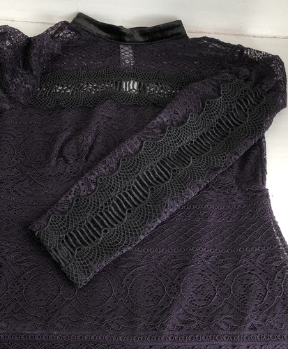 Topshop Purple Lace Dress Size 8 Petite - Picture 7 of 10
