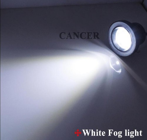 2x 2.5" Car Fog Light COB LED Projector White Angel Eye Halo Ring DRL Driving - Picture 2 of 12
