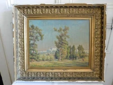 Oil Canvas Mounted On Cardboard L CABAUSSEL (1885-1956) "Cliffs In Spring"