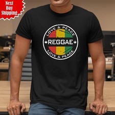 Love Peace Reggae Music T-Shirt Printed Jamaica Flag Rasta Weed Spiff Unisex Top