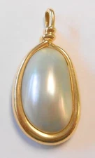 Fantastic Abalone Pearl Shell 14K Yellow Gold 63mm Pendant Large & Heavy