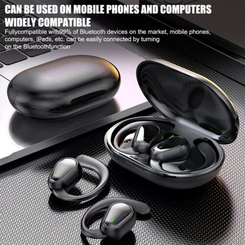 Bluetooth 5.3 Headset Wireless Earphones Earbuds Stereo Headphones Ear Hook - Picture 15 of 18
