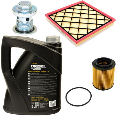 Motoröl Set 5W40 Diesel Turbo – 5 Liter + Ölfilter SH4043P + Ölablassschraube 31119, Für Pkw & Leichte Nutzfahrzeuge