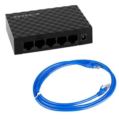 Netzwerk Switch 5 Port Gigabit Ethernet Splitter LAN Switching Hub Cat 6 Kabel - Bild 7 von 22