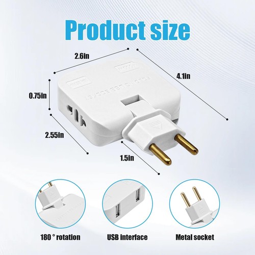 Prise Plate Derriere Meuble avec 2 Prises de 220 V et 2 USB Connexion pivotan... - Photo 2/7