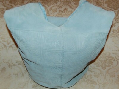 Damentasche mit Tasche, hellblau, Wildleder, gebraucht