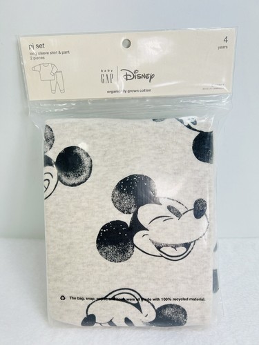 Gap Baby Disney Mickey Mouse Long Sleeve Pajamas Set Kids Unisex Size 4 Years
