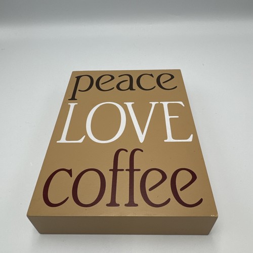 Letrero de madera rústico de granja "PEACE LOVE COFFEE" - 5x7 rectángulo - Imagen 4 de 10
