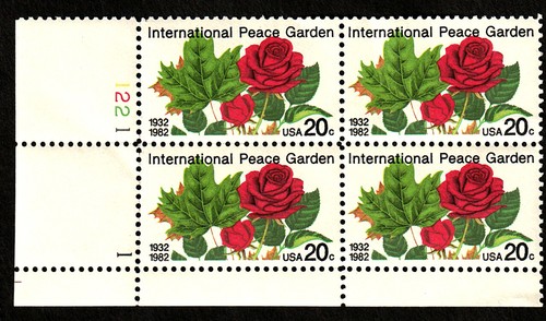 US #2014 INTERNATIONAL PEACE GARDEN 20c (1982) - Set of 5 Blocks = 20 Stamps MNH - Picture 5 of 5