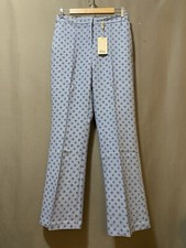 NWT ELIE TAHARI Women Zipper Hi-Rise Pintuck Flare Pants Size 8 Blue Gray Floral