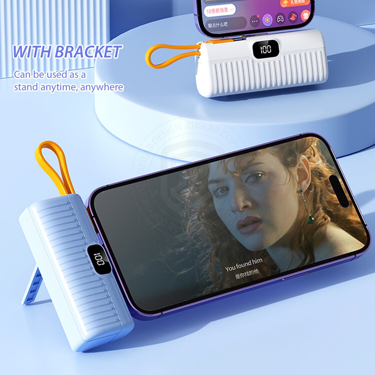 5000mAh Ultra Slim Portable Power Bank - Fast Charging Mini Battery Pack For IPhone, Android, USB-C Devices