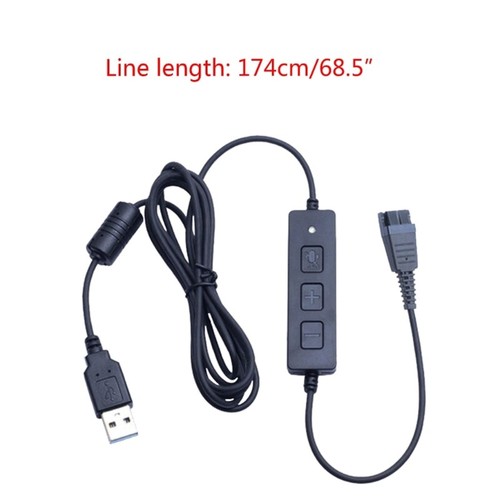 Call Center Headset Quick Disconnect Cable to USB Plug for QD Hwadset Adapter - Zdjęcie 7 z 9