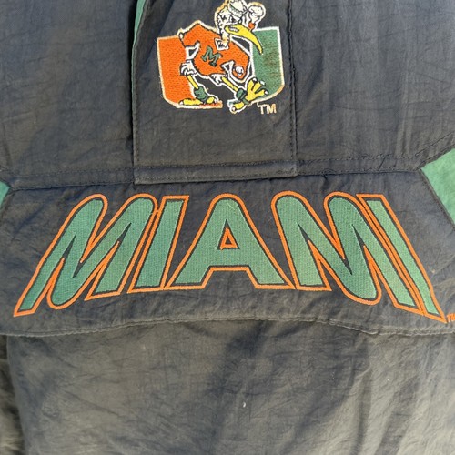 VERY RARE VINTAGE STARTER MIAMI HURRICANES PULLOVER PUFFER JACKET SIZE XLš„š„ - Picture 7 of 24
