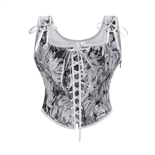 Women Renaissance Corset Retro Lace Up U back Bodice Corset Victorian Bustier - Picture 18 of 25