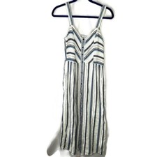 Zara Striped Button Front Maxi/Midi Dress Pockets Size XS