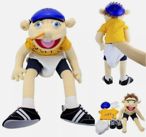 23'' Jeffy Hand Puppet Soft Plush Toy with Working Mouth and 1PCS Metal Rod