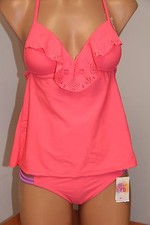 NWT Hula Honey Swimsuit Bikini Tankini 2pc set Sz S GING