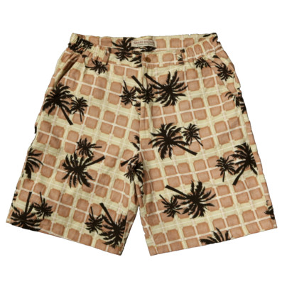 Grand Bazaar Bermuda Collection Hawaiian Shorts Palm Trees Brown M (31x8.75)