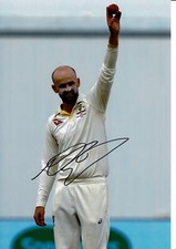 Nathan Lyon Signed 12X8 Photo Australia Cricket Legend AFTAL COA (2629)