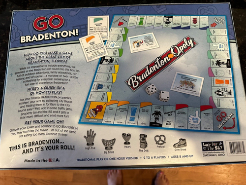 Juego de mesa Bradenton Opoly Monopoly Florida Late for the Sky NUEVO sin sellar - Imagen 2 de 9