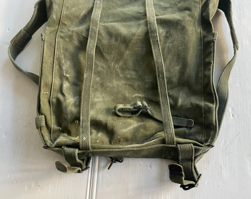 PAQUETE DE CAMPO DE COMBATE DE LONA SUPERIOR USMC M1941 ERA VIETNAM HAVERSACK - Imagen 15 de 22