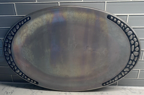 RARE! Gorham Silver Hollow Ware 20" Oval River Rock Tray (Needs Polished) - Picture 3 of 6