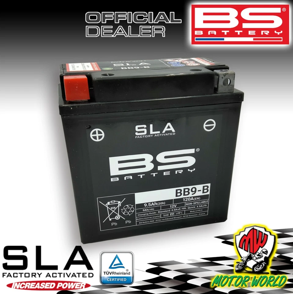 BS BATTERY Batterie SLA 12V 9,5Ah BB9-B Pour APRILIA Sport City One 4T 2008-2010 - Photo 1/1
