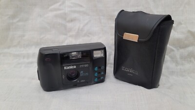 KONICA MT-100 Point & Shoot Auto Focus 35mm Camera W/Case Tested