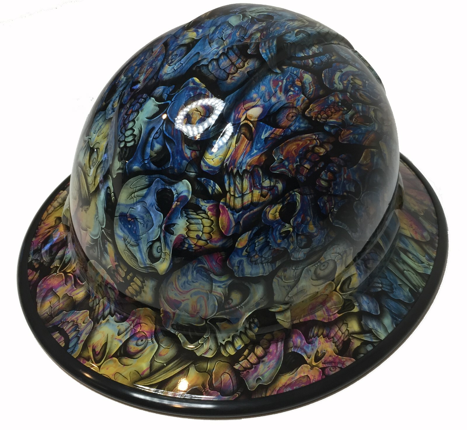 Hydro Dipped Hard Hat Ridgeline Full Brim Cusotm Oil Slick Insanity Skulls 100% nowa, limitowana wyprzedaż