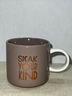 Starbucks Speak Your Kind Coffee Tea Mug Cup Ceramic Rose Gold! A3