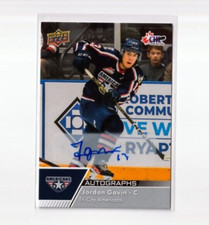 JORDAN GAVIN '22/23 Upper Deck CHL AUTOGRAPH insert card #32 TRI-CITY AMERICANS