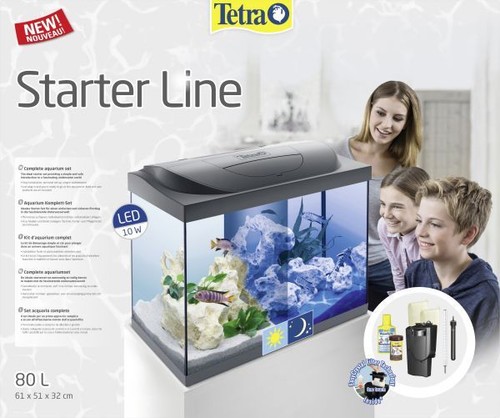 Tetra Starter Line Aquarium Set mit LED  Fischfutter