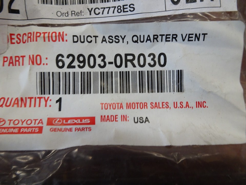 NEW OEM 20132018 Toyota RAV4 Rear Quarter Panel Vent 629030R030 eBay