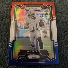 2023 Panini Prizm Tre Tucker Red White & Blue Prizm RC #362 - Raiders