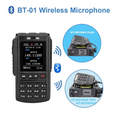 BT-01 Wireless Bluetooth Microphone Speaker for AT-D578UV Mobile Radio