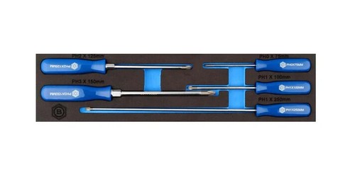 Britool Hallmark SDSETPH5 5 Piece Phillips Screwdriver Set EVA Foam Module - Picture 9 of 12