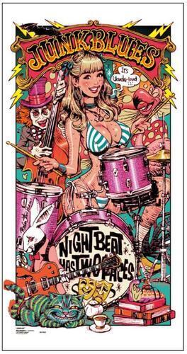 Rockin' Jelly Bean Poster JUNK BLUES silk screen 900x470mm Edition of 100pcs NEW Rockin' Jelly Bean Poster JUNK BLUES silk screen 900x470mm Edition of 100pcs NEW