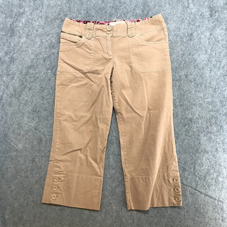 Pantalones de Zinc Originales Juniors Talla 9 Microribbed Pierna Ancha Capri Puños con Botones Foto 3 de 4