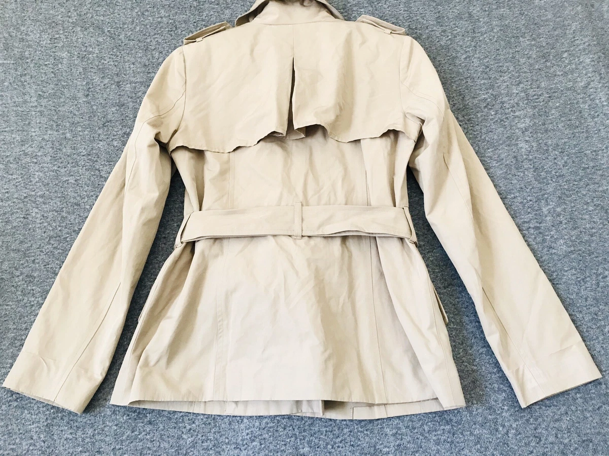 Forever 21 Womens Double Breasted 0.5 length Trench Coat Sz XXI Brown
