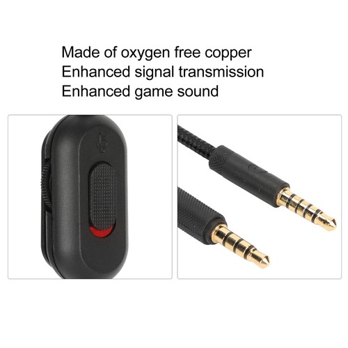 (Negro) Cable auxiliar de audio de repuesto para Logitech G Pro G Pro X G433 G233 Gaming - Imagen 7 de 9