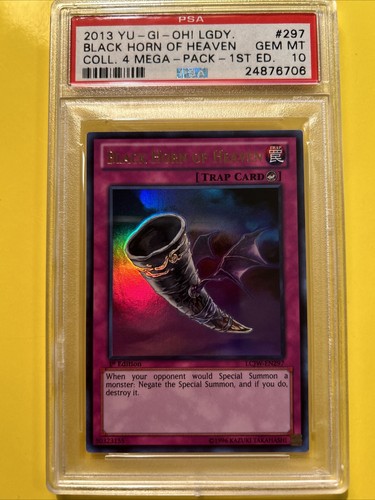 YuGiOh BLACK HORN OF HEAVEN #LCJW-EN297🔥PSA 10 GEM🔥1st EDITION-2013 ULTRA RARE - 第 1/12 張圖片